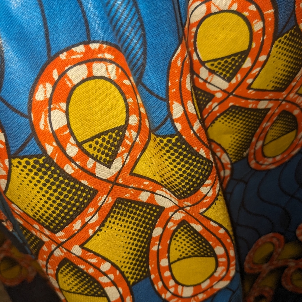 Polished cotton African print skirt